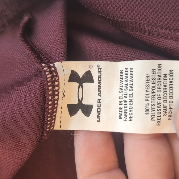 Unisex XL Maroon And White Under armour Semi-fitted Polo - Picture 3 of 6